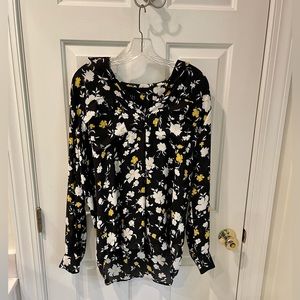 Ann Taylor Floral Longsleeve Blouse